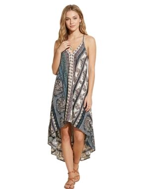 Anthropologie Raga Spaghetti Strap Asymetrical Summer Mini Boho Dress NWT XS